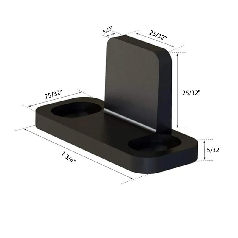 JUBEST Black Aluminum Floor Guide Sliding Barn Door Hardware Bypass Door Guide Set of 2 - Image 5